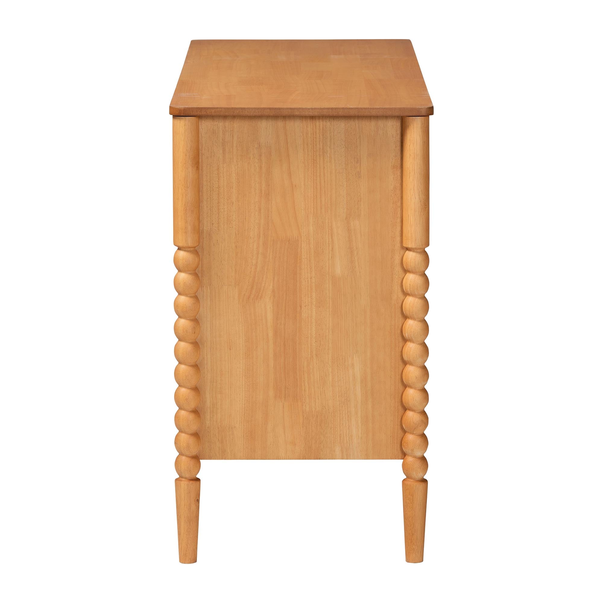 Lucera Mid-Century Bobbin Wood 6-Drawer Dresser