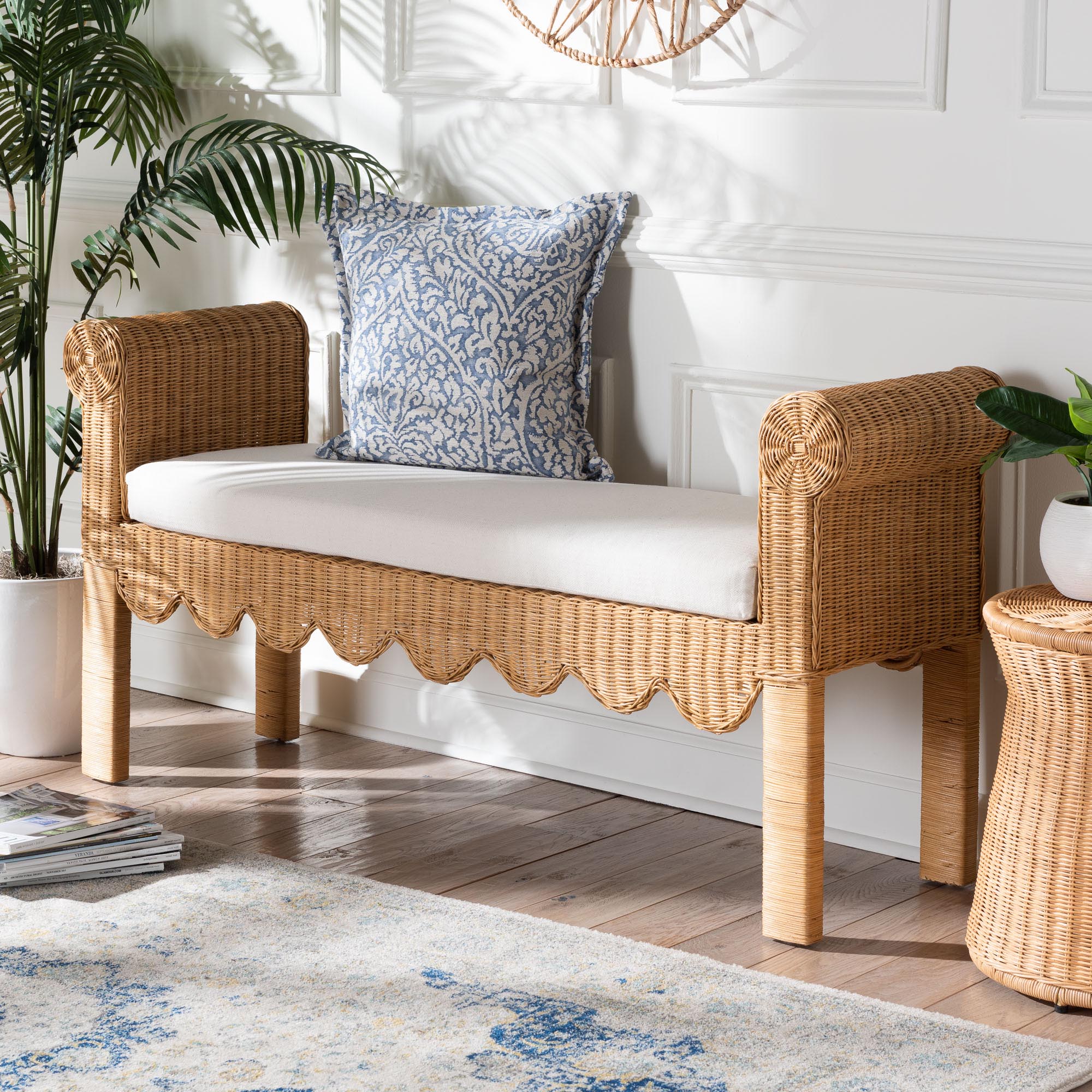 Bali & Pari Reiko Handwoven Rattan Bench