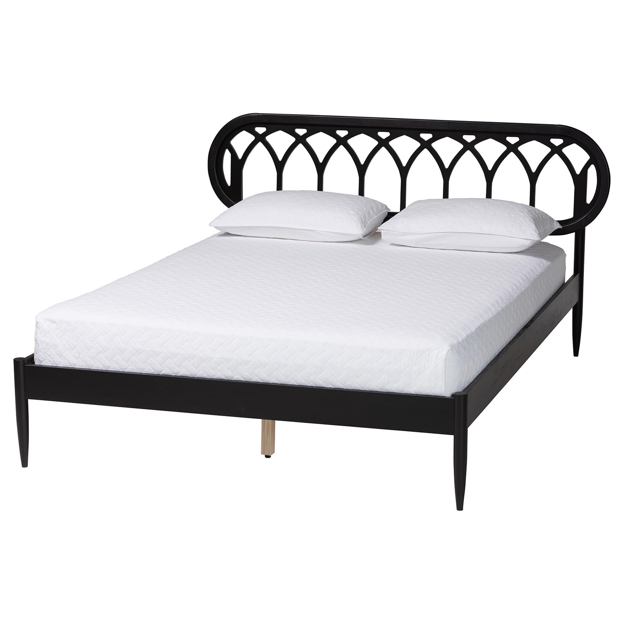 Florica Art Deco Wood 4-Piece Bedroom Set with Two Nightstands