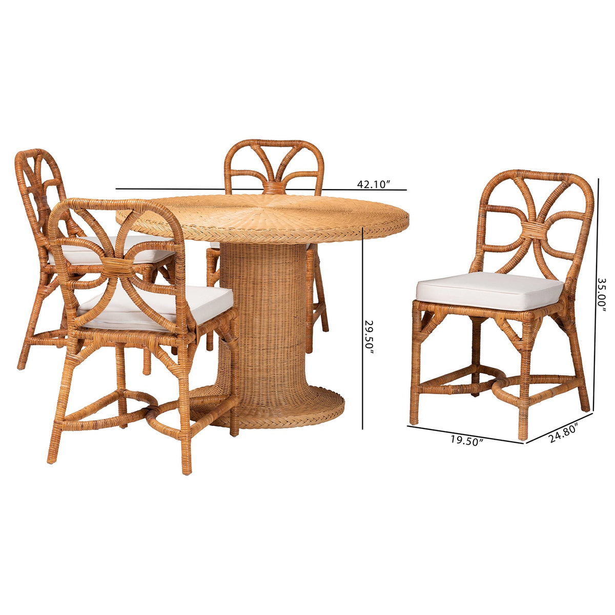 Bali & Pari Wilmer 5-Piece Rattan Dining Set