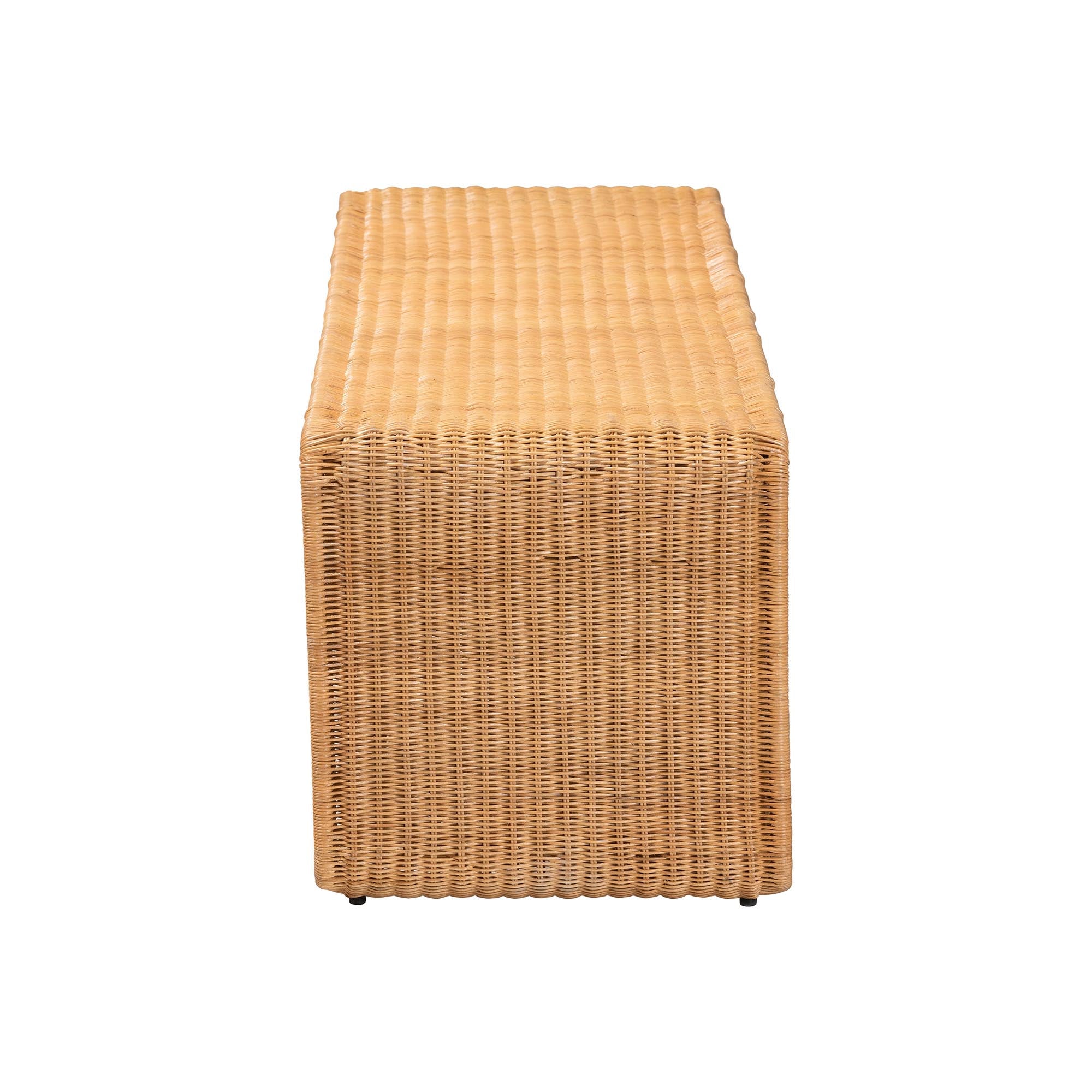Bali & Pari Nevada Bohemian Light Honey Rattan Accent Bench