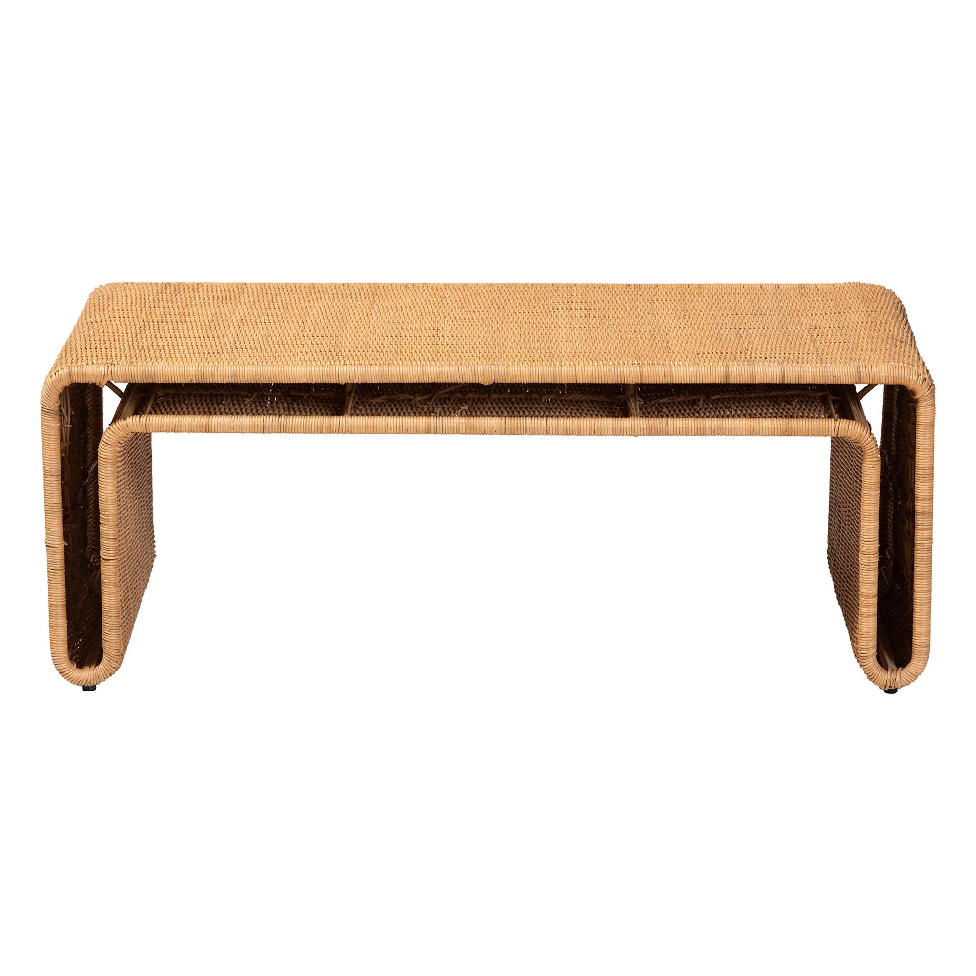 Bali & Pari Nevada Bohemian Light Honey Rattan Coffee Table