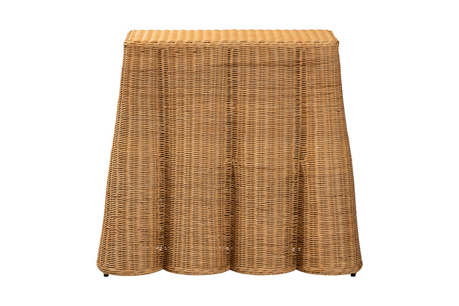 Bali & Pari Palm Scallop Rattan Console Table