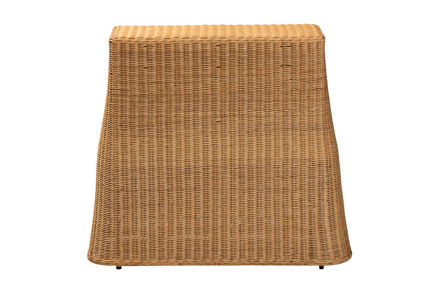 Bali & Pari Palm Scallop Rattan Console Table