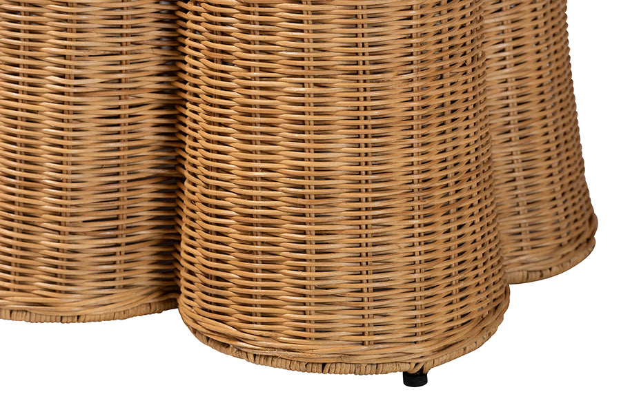 Bali & Pari Palm Scallop Rattan Console Table