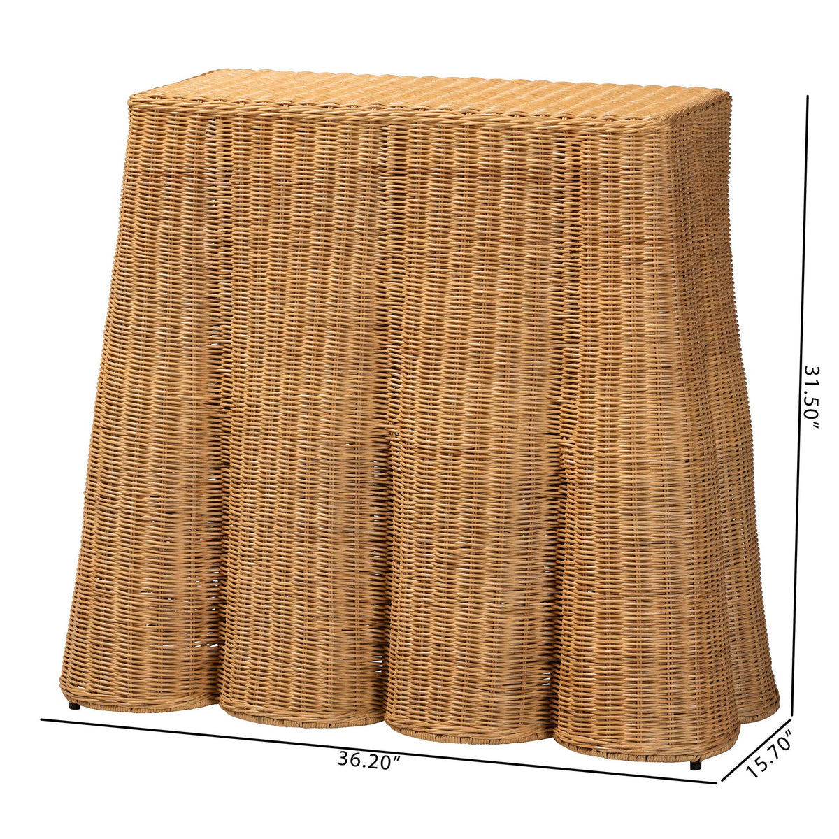 Bali & Pari Palm Scallop Rattan Console Table
