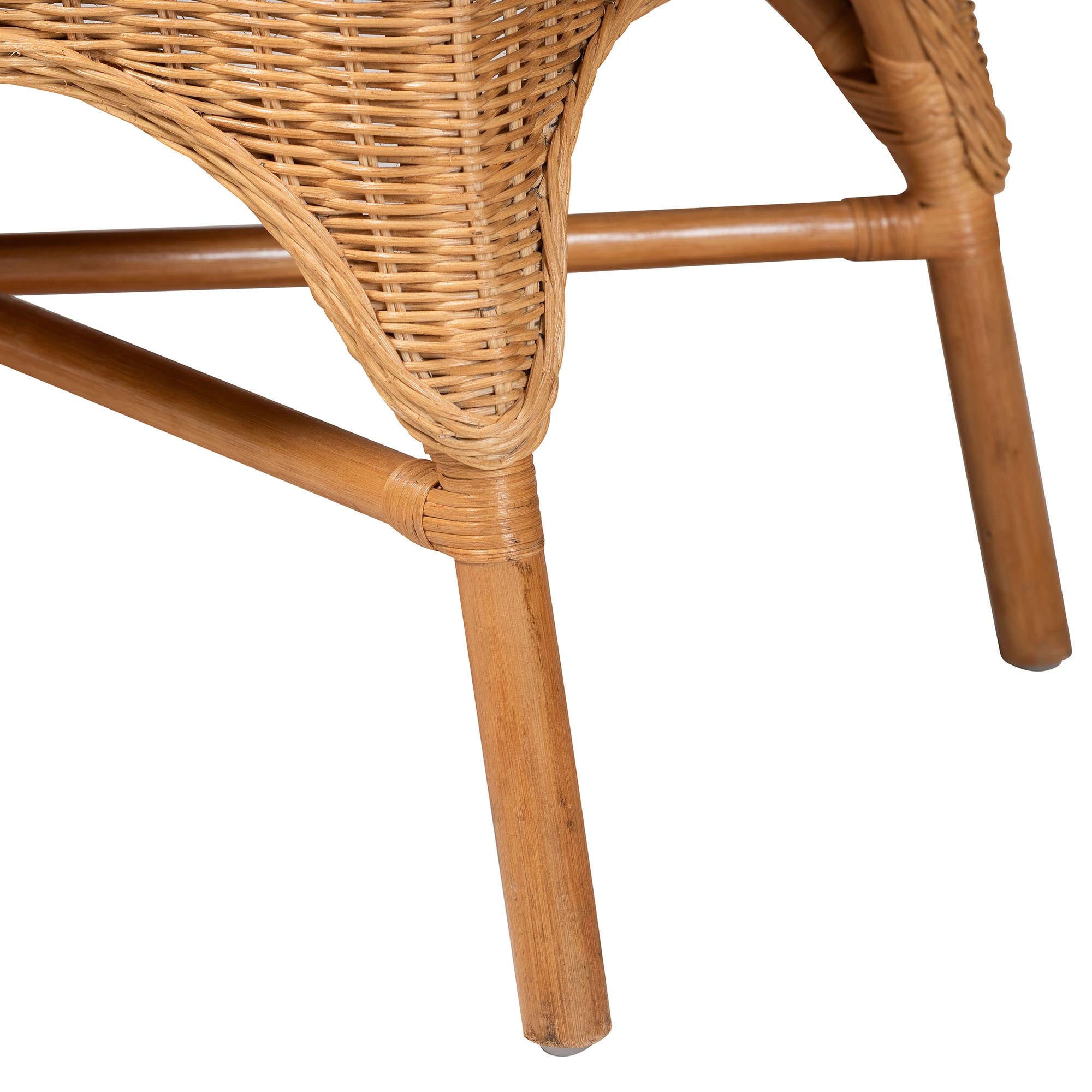 Bali & Pari Oxford Bohemian Light Honey Rattan 3-Piece Living Room Chair Set