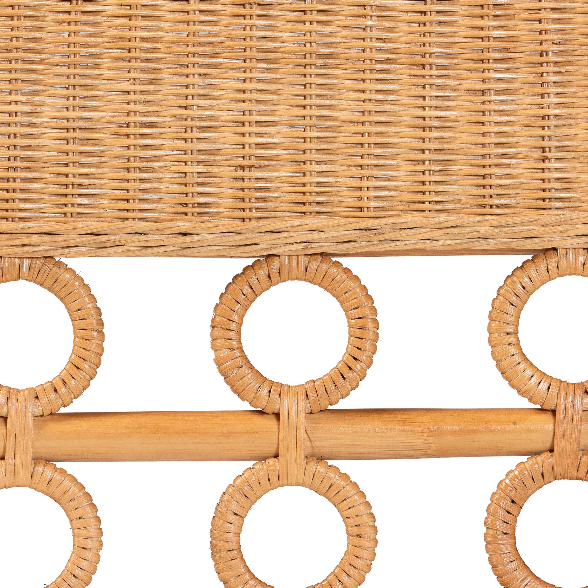 Bali & Pari Oxford Bohemian Light Honey Rattan 3-Piece Living Room Chair Set