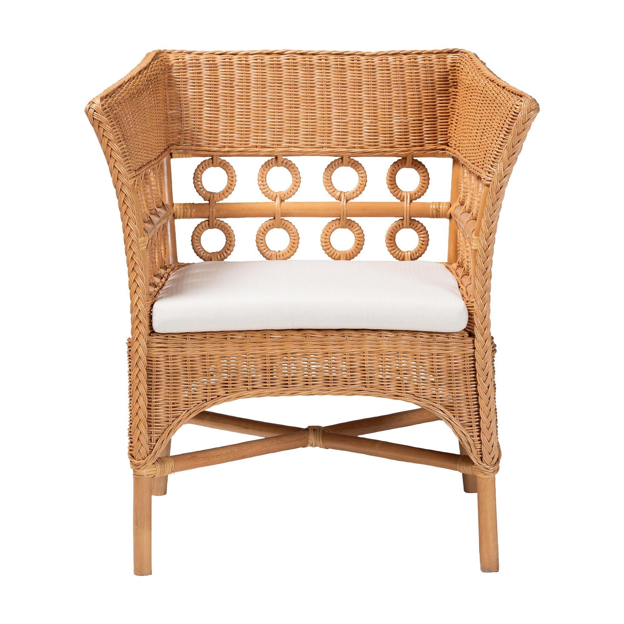 bali & pari Oxford Bohemian Light Honey Rattan Arm Chair