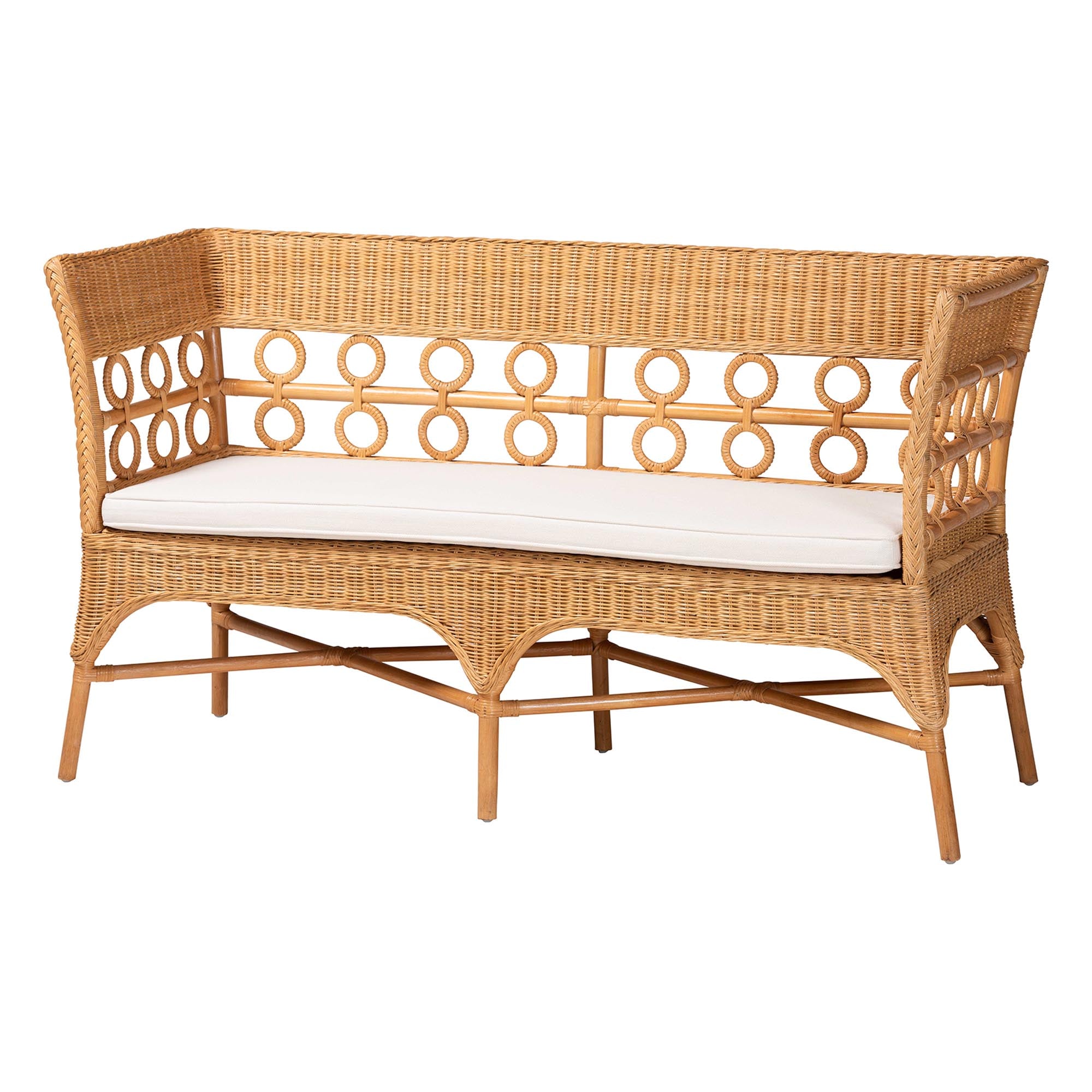 Bali & Pari Oxford Bohemian Light Honey Rattan Dining Bench