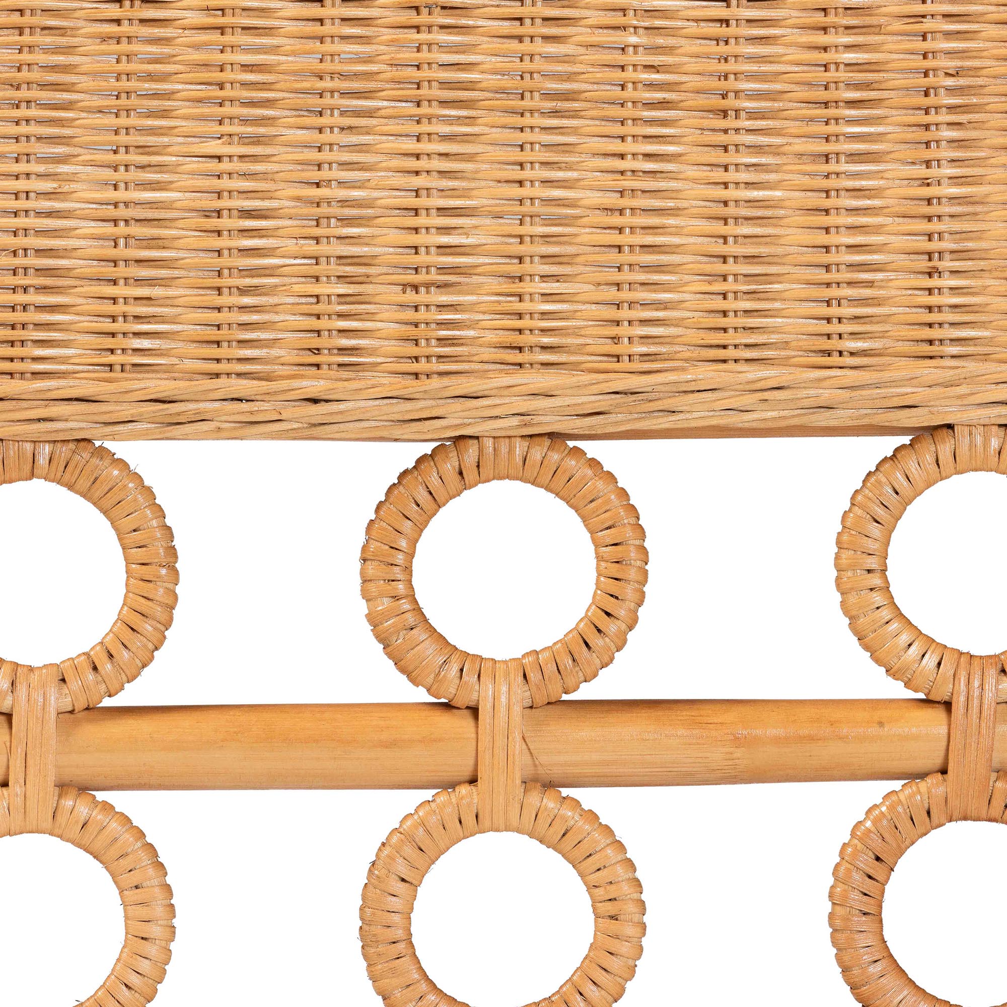 bali & pari Monica Bohemian Light Honey Rattan 3-Piece Dining Nook Set