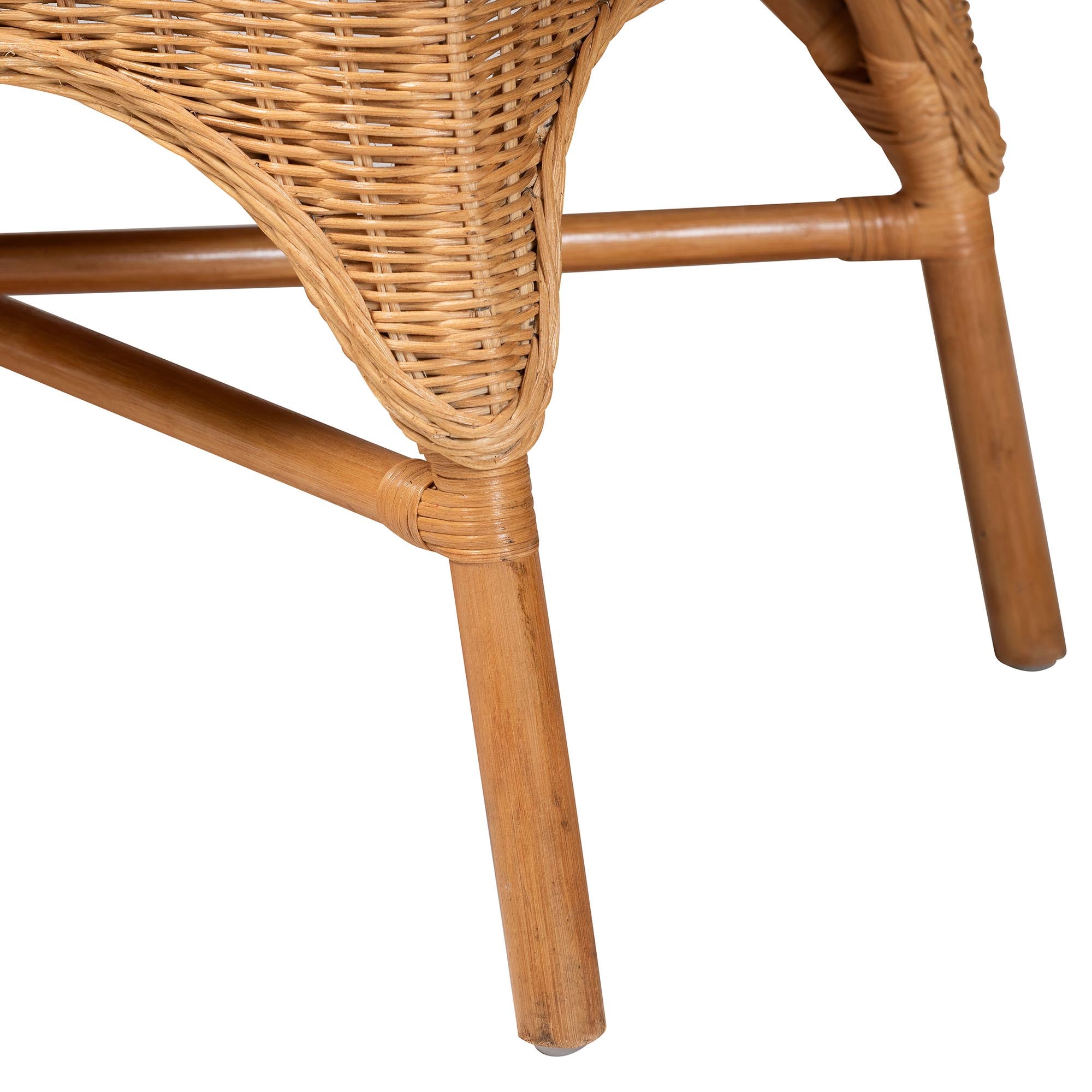 Bali & Pari Oxford Bohemian Light Honey Rattan 2-Piece Dining Nook Bench Set