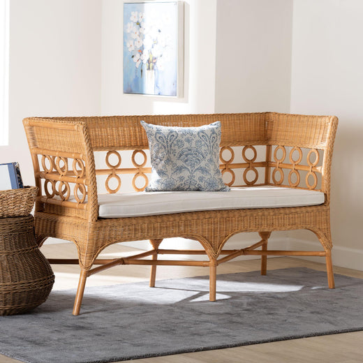 Bali & Pari Oxford Bohemian Light Honey Rattan Dining Bench