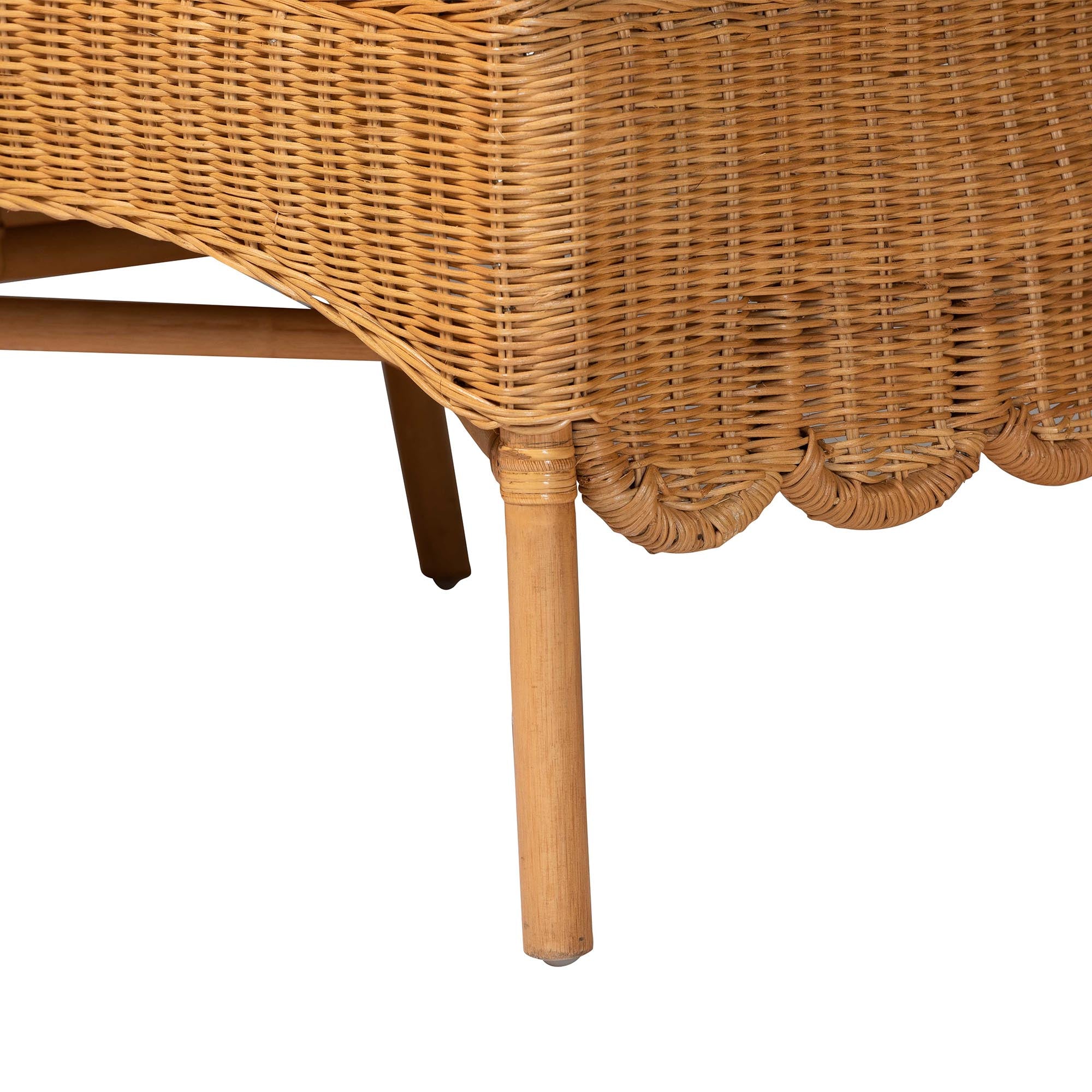 bali & pari Keitha Bohemian Light Honey Rattan 3-Piece Dining Nook Set