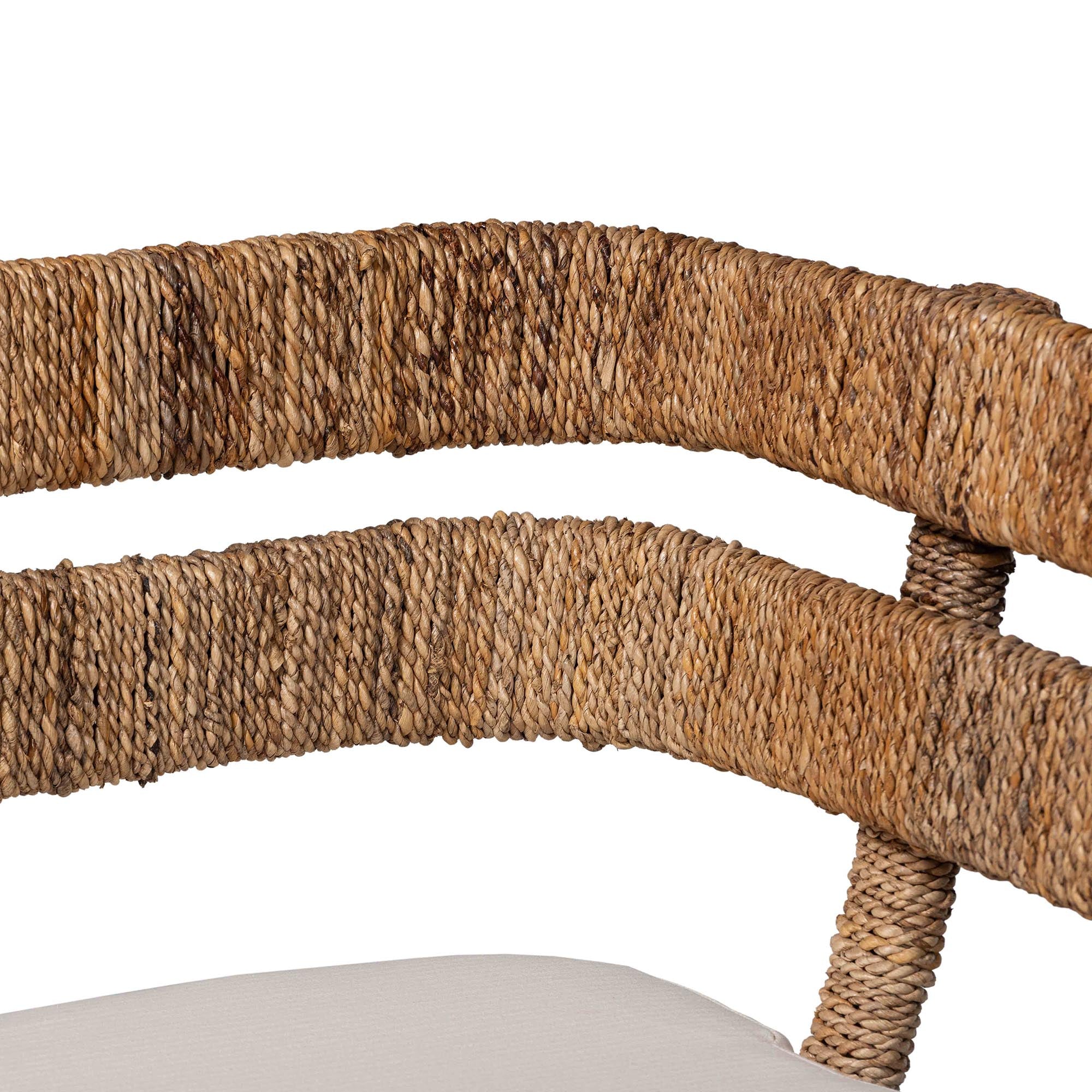 bali & pari Ubud Seagrass Dining Nook Set with Wood Table, Cushioned L-Shaped Bench and Chairs - Coastal Farmhouse Breakfast Corner Furniture Set for Kitchen or Dining Room, 5-Piece