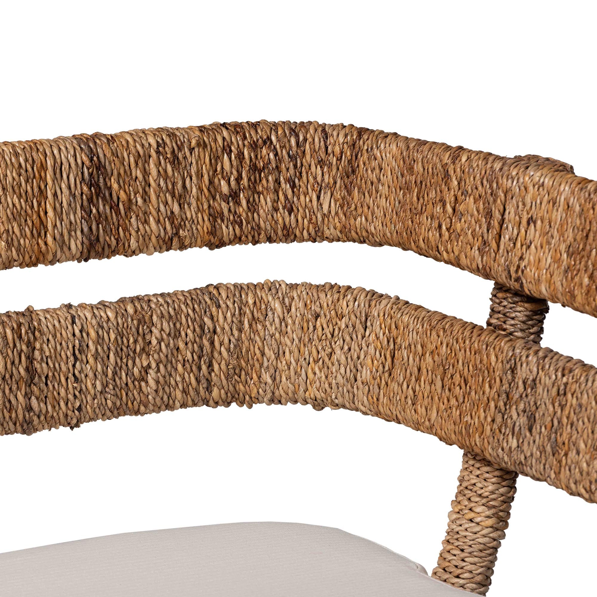 bali & pari Ubud Seagrass Dining Nook Set with Wood Dining Table and Cushioned L-Shaped Bench - Coastal Farmhouse Breakfast Corner Furniture Set for Kitchen or Dining Room, 3-Piece