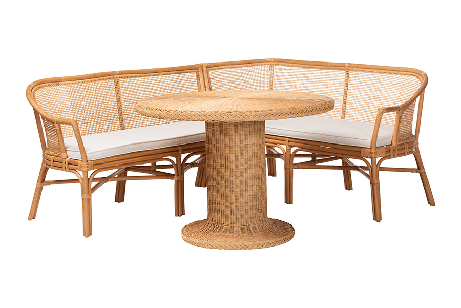 Bali & Pari Aara 3-Piece Rattan Dining Nook Set