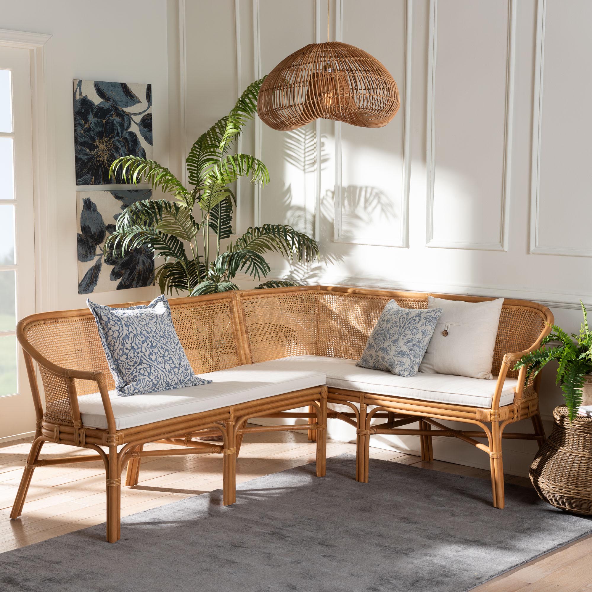 Bali & Pari Adede 2-Piece Rattan Corner Bench Set