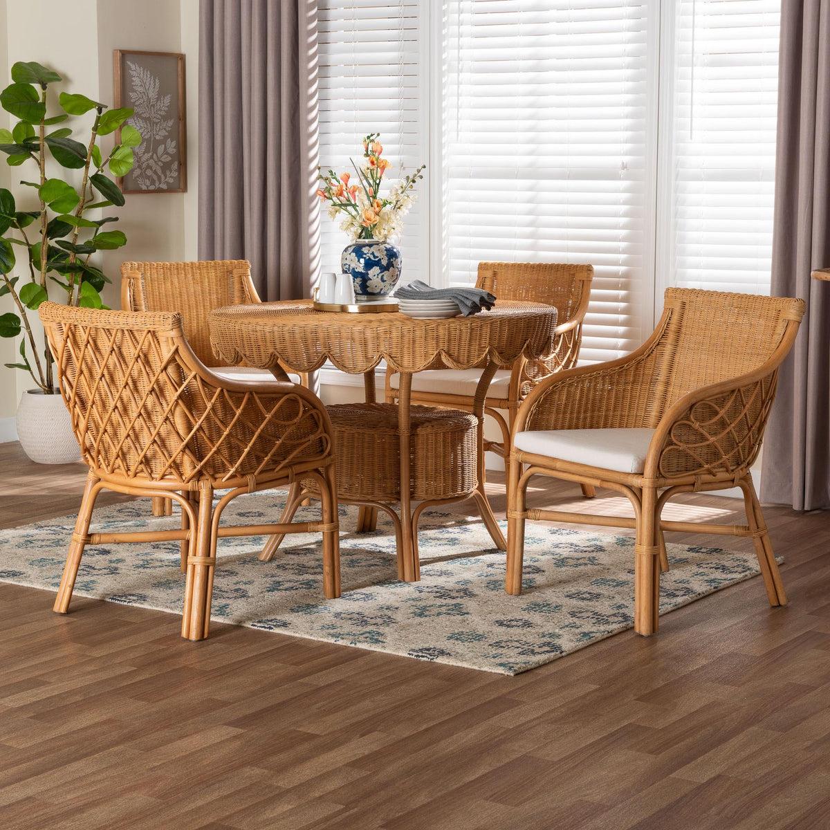 Bali & Pari Tudor 5-Piece Rattan Dining Set