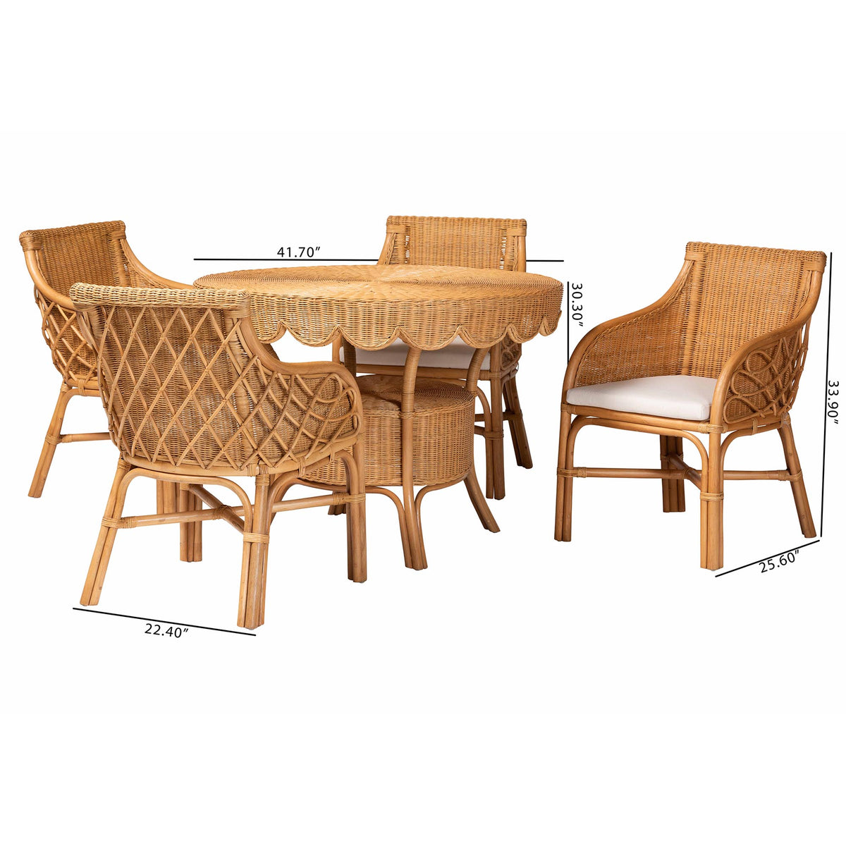 Bali & Pari Tudor 5-Piece Rattan Dining Set