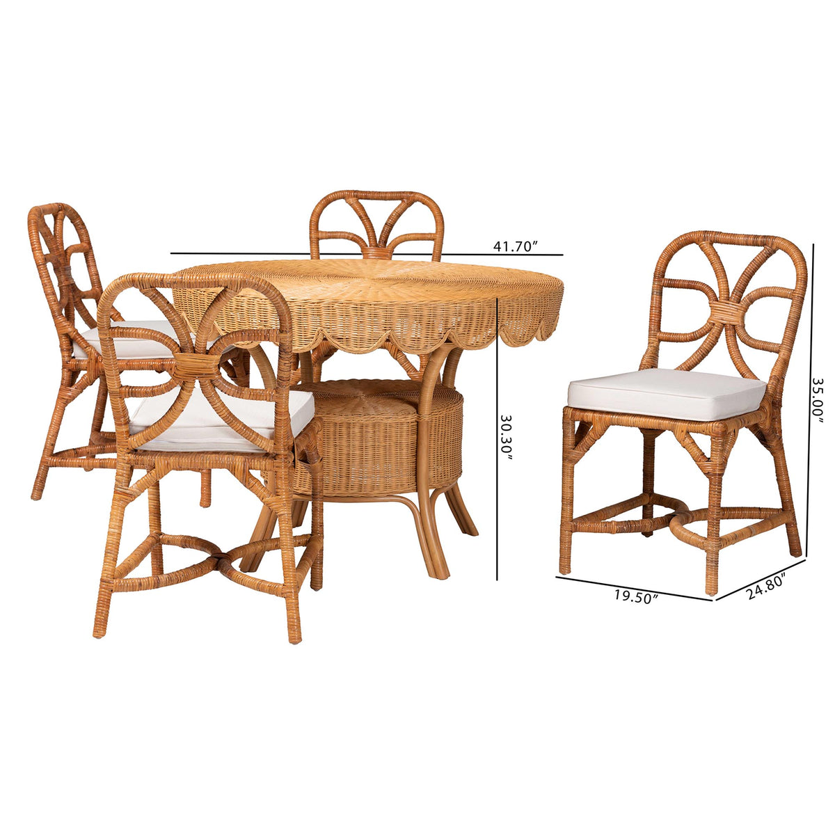 Bali & Pari Trenton 5-Piece Rattan Dining Set