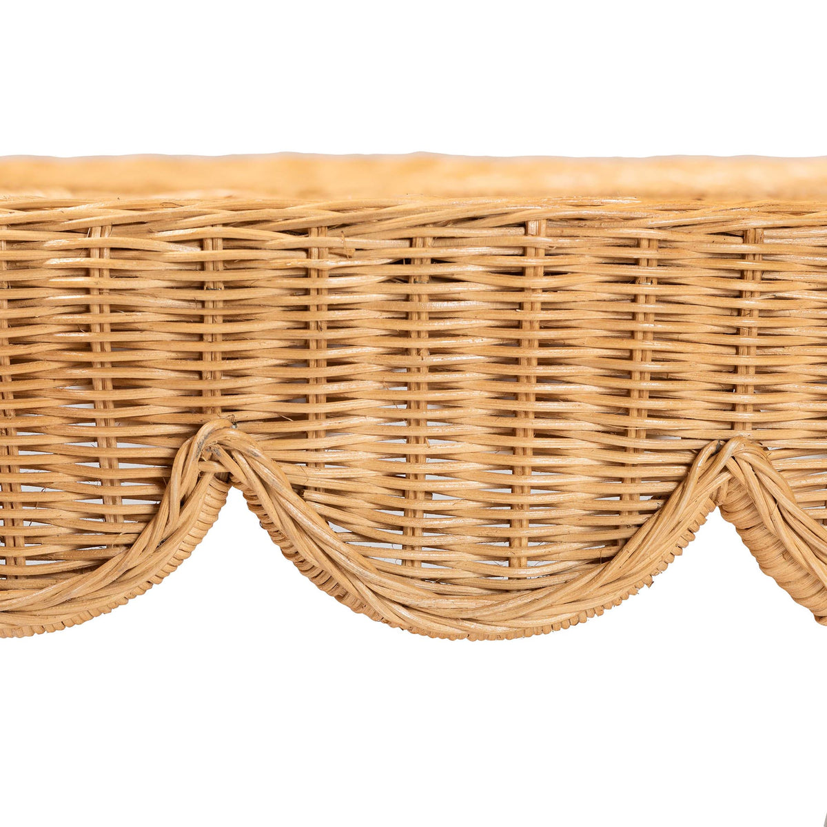 Bali & Pari Abena Bohemian Scalloped Light Honey Rattan Dining Table