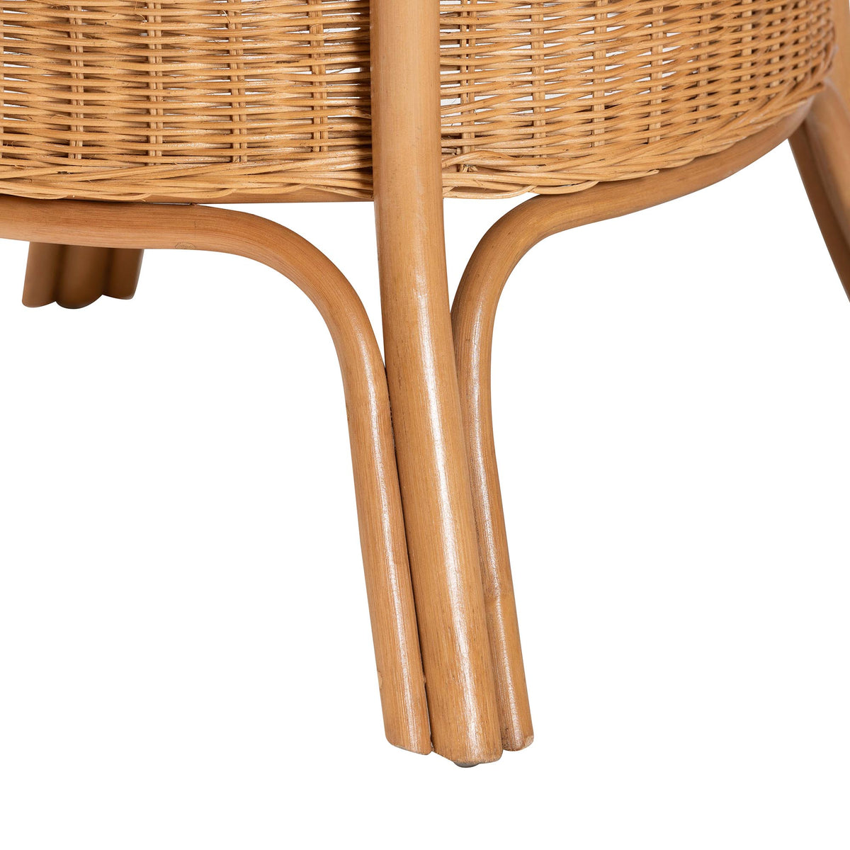 Bali & Pari Abena Bohemian Scalloped Light Honey Rattan Dining Table