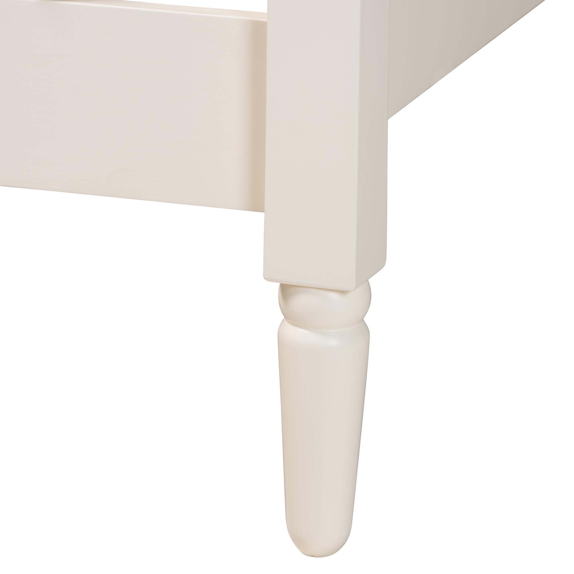 Braith Farmhouse Spindle Wood 4-Piece Bedroom Set with Two Nightstands