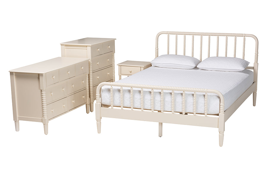 Braith Farmhouse Spindle Wood 4-Piece Bedroom Set