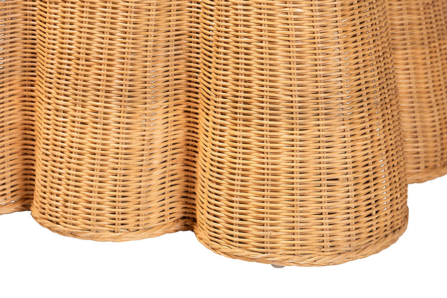 Bali & Pari Chica Scalloped Rattan Console Table