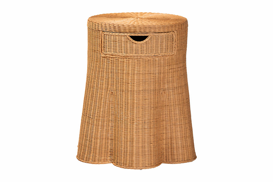 Bali & Pari Dayo Scalloped Rattan Console Table