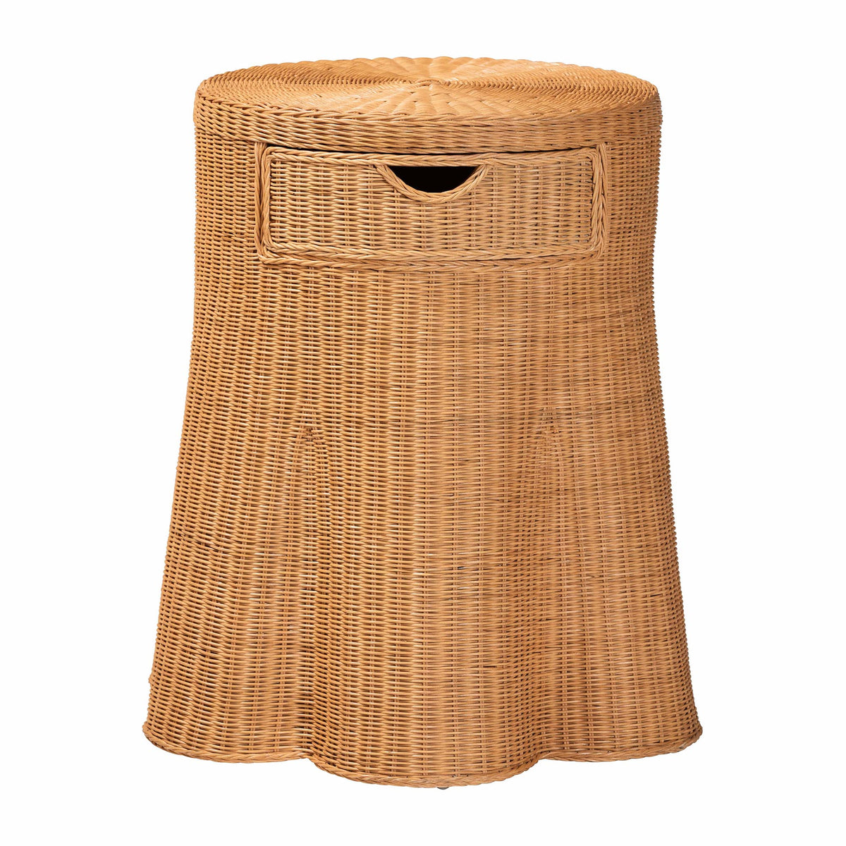 Bali & Pari Dayo Scalloped Rattan Console Table