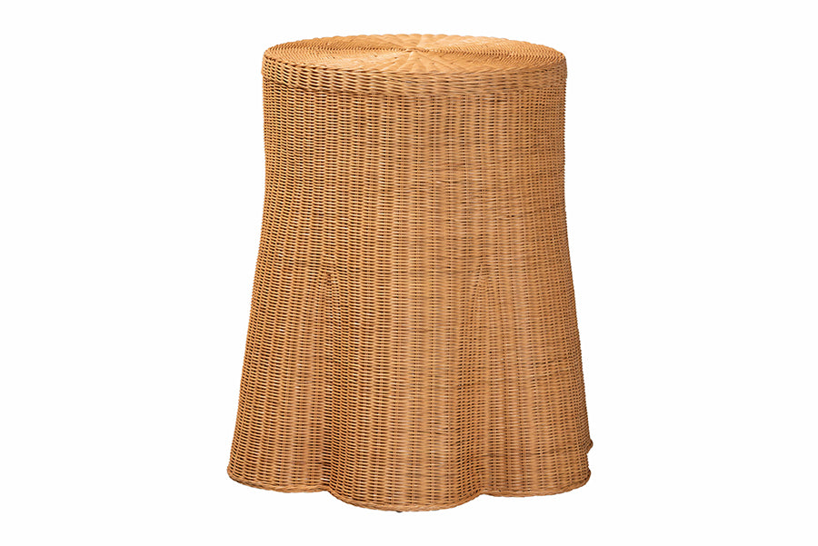 Bali & Pari Dayo Scalloped Rattan Console Table