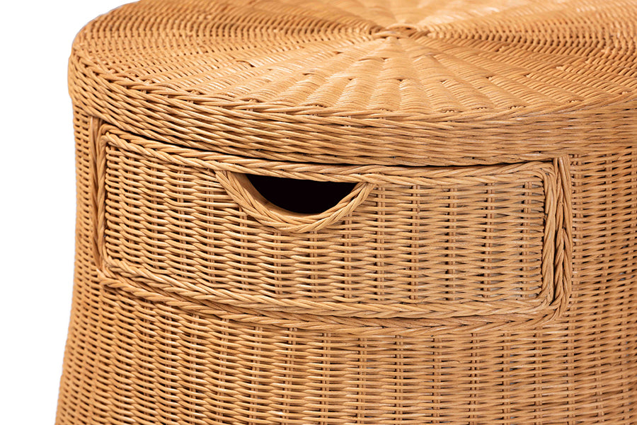 Bali & Pari Dayo Scalloped Rattan Console Table