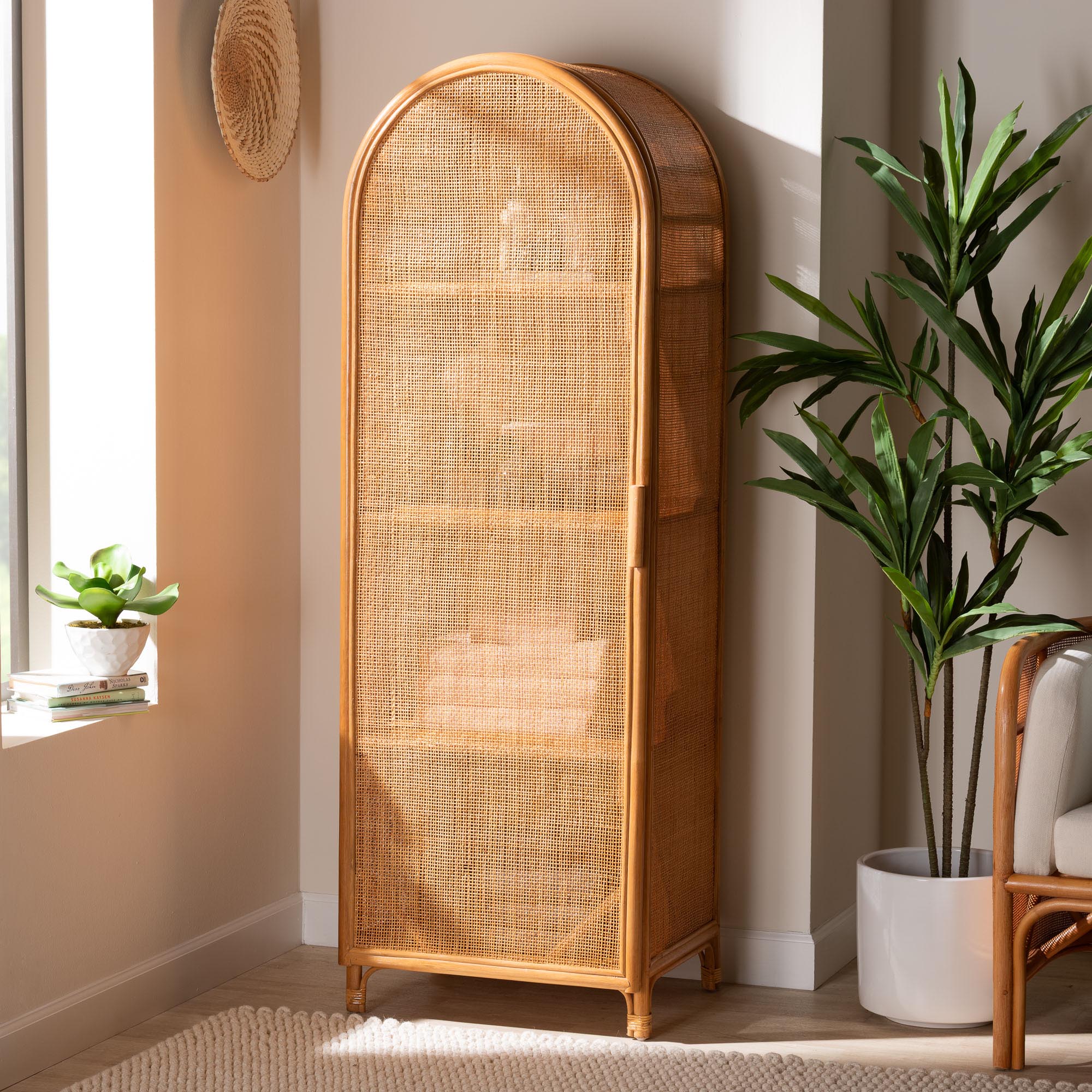 Bali & Pari Paloma Arched Rattan Accent Cabinet