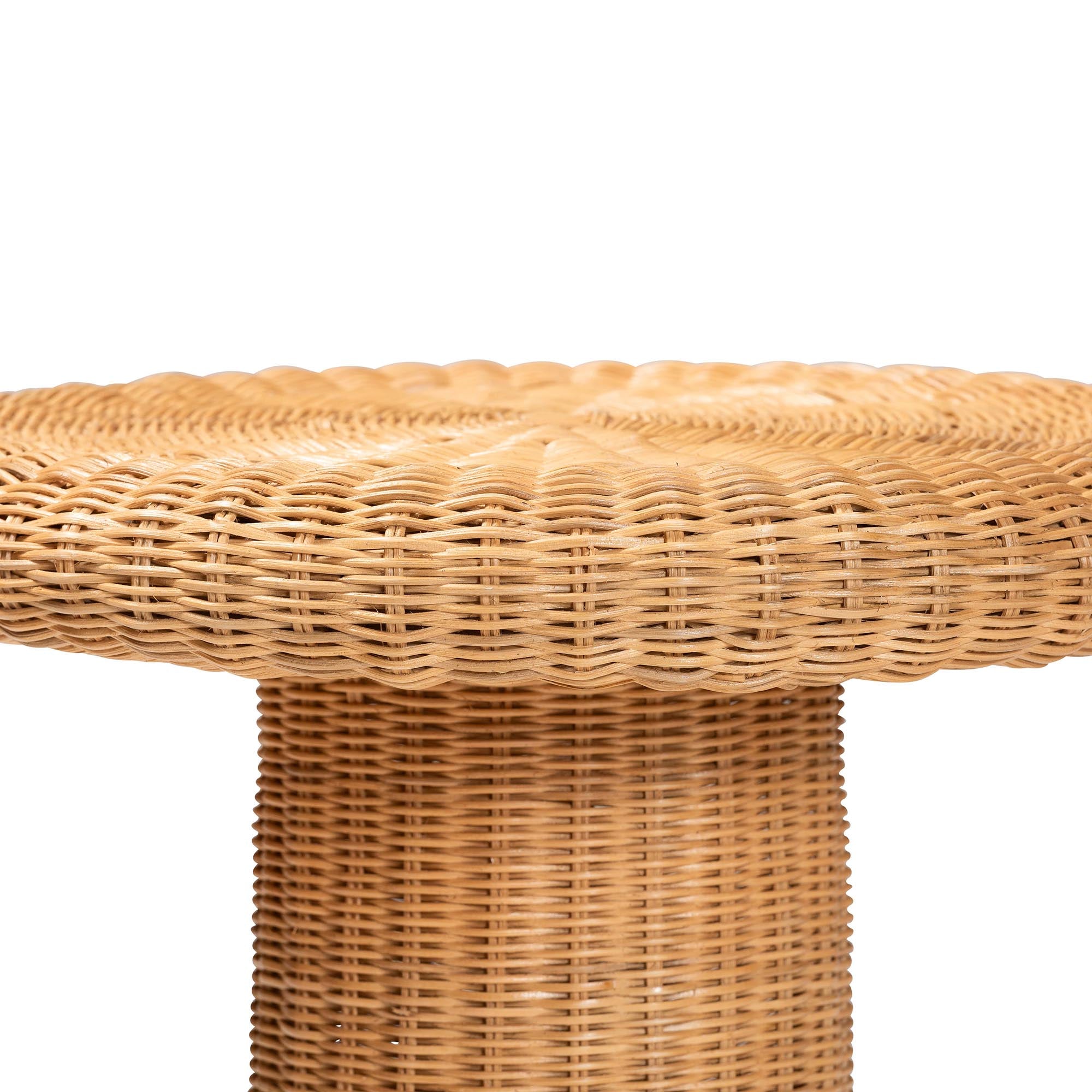 Bali & Pari Avalon Scallop Rattan Pedestal Side Table
