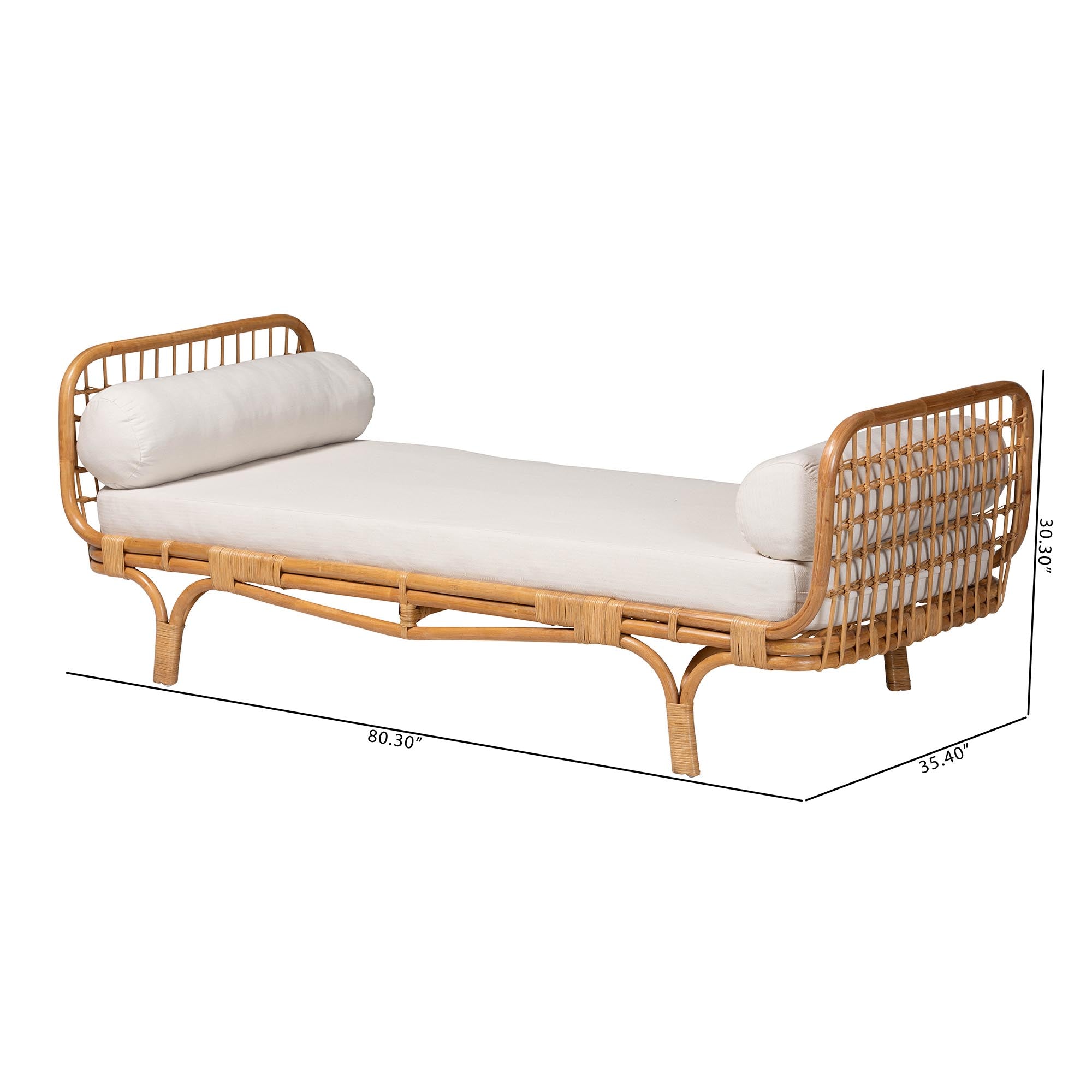 Bali & Pari Aiko Handwoven Rattan Daybed