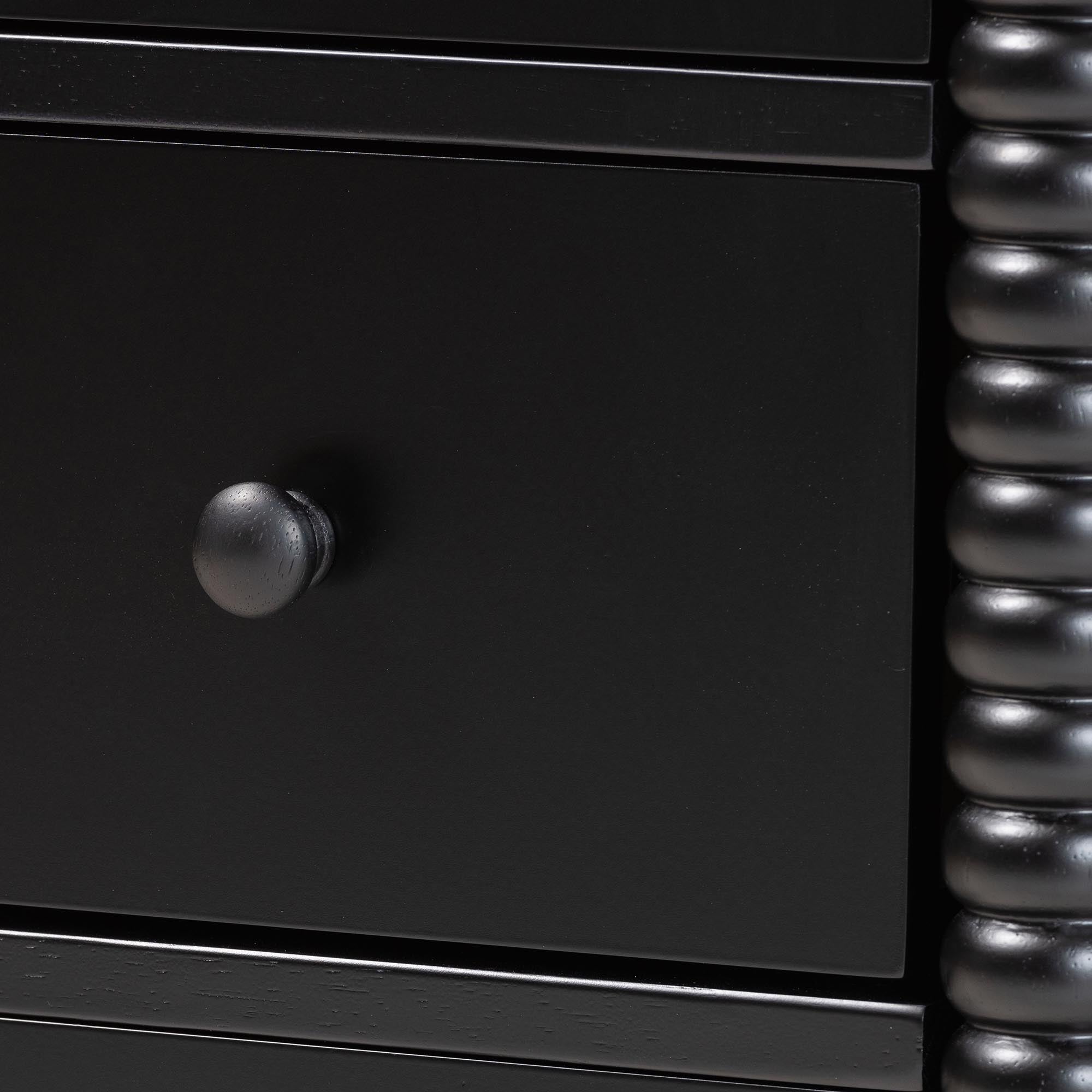 Braith Farmhouse Spindle Wood 5-Drawer Chest