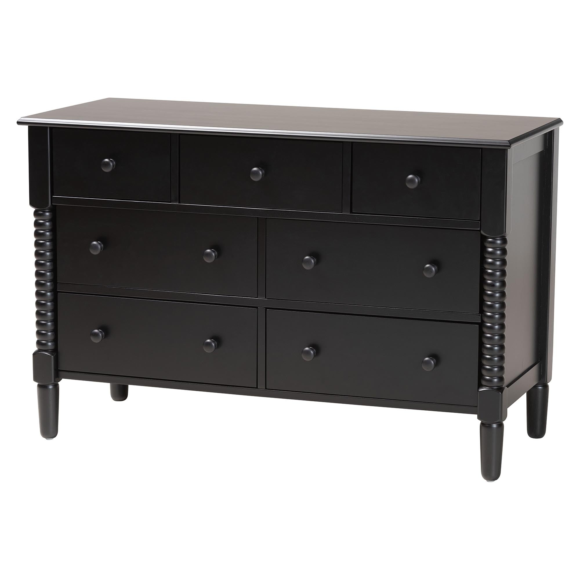 Braith Farmhouse Spindle Wood 7-Drawer Dresser