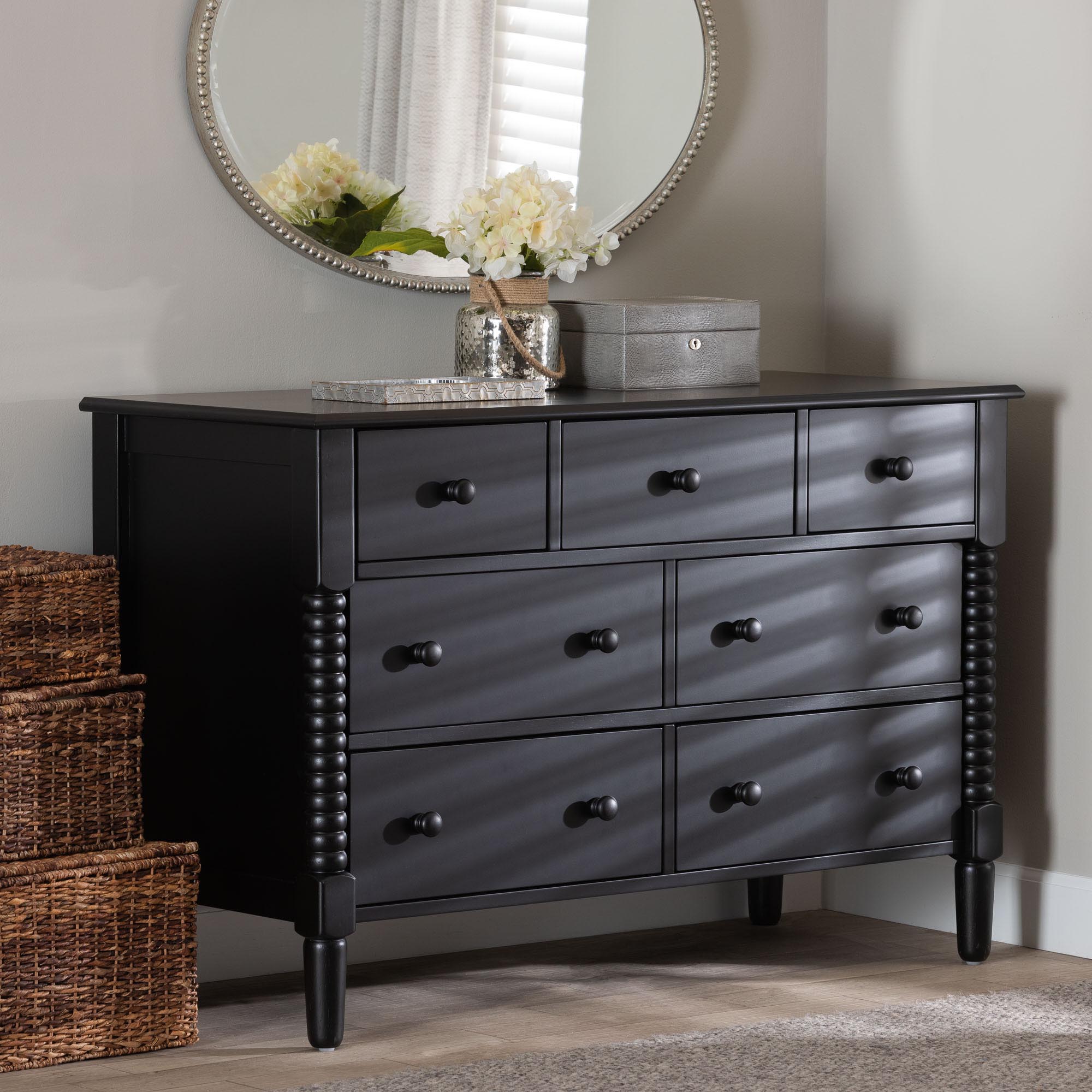 Braith Farmhouse Spindle Wood 7-Drawer Dresser