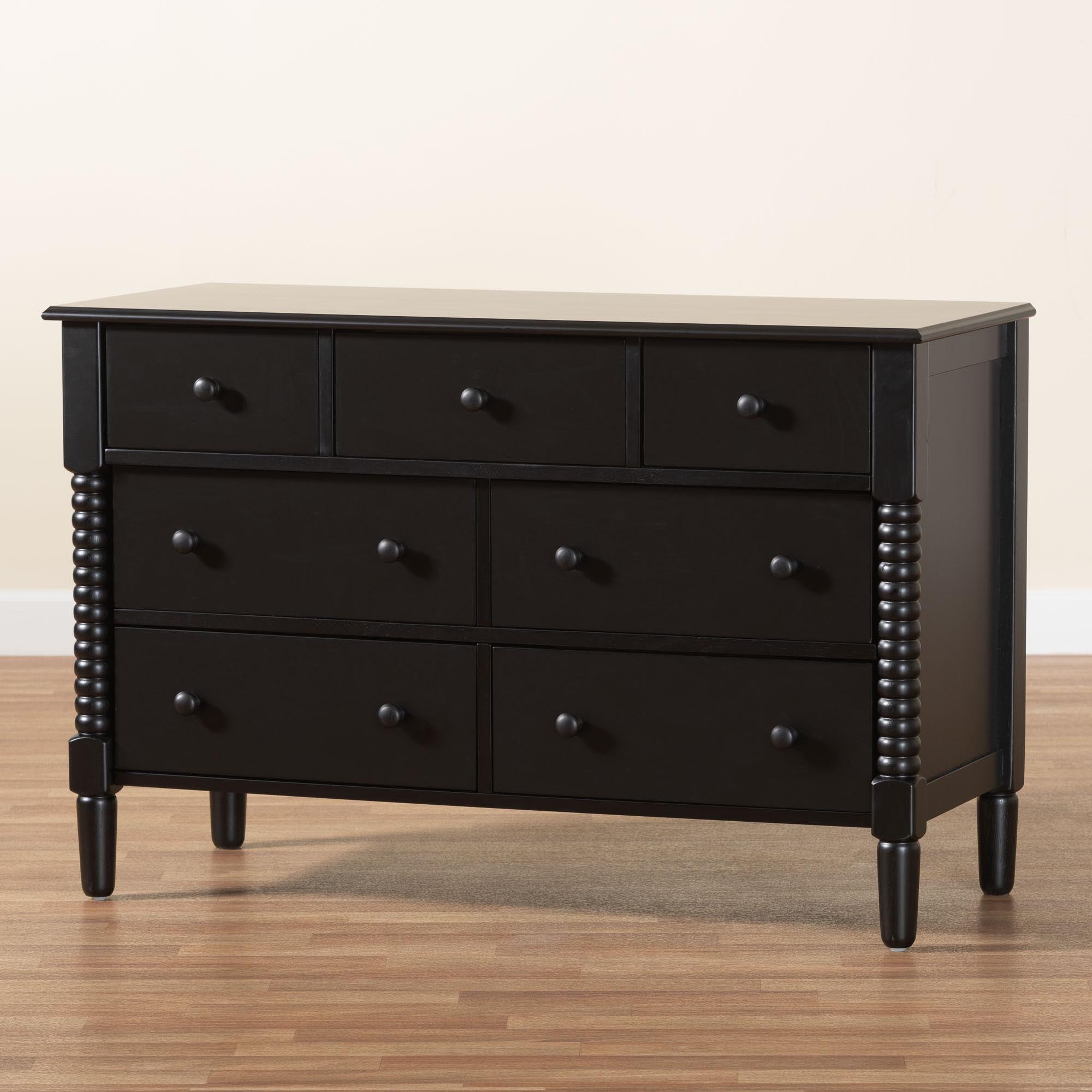 Braith Farmhouse Spindle Wood 7-Drawer Dresser