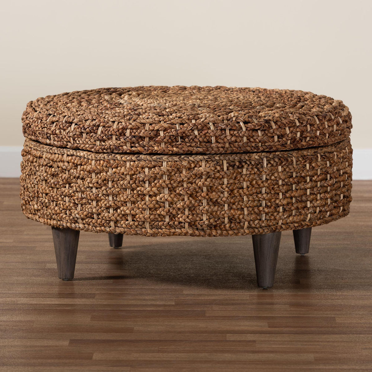 Bali & Pari Bailey Handwoven Seagrass Storage Ottoman