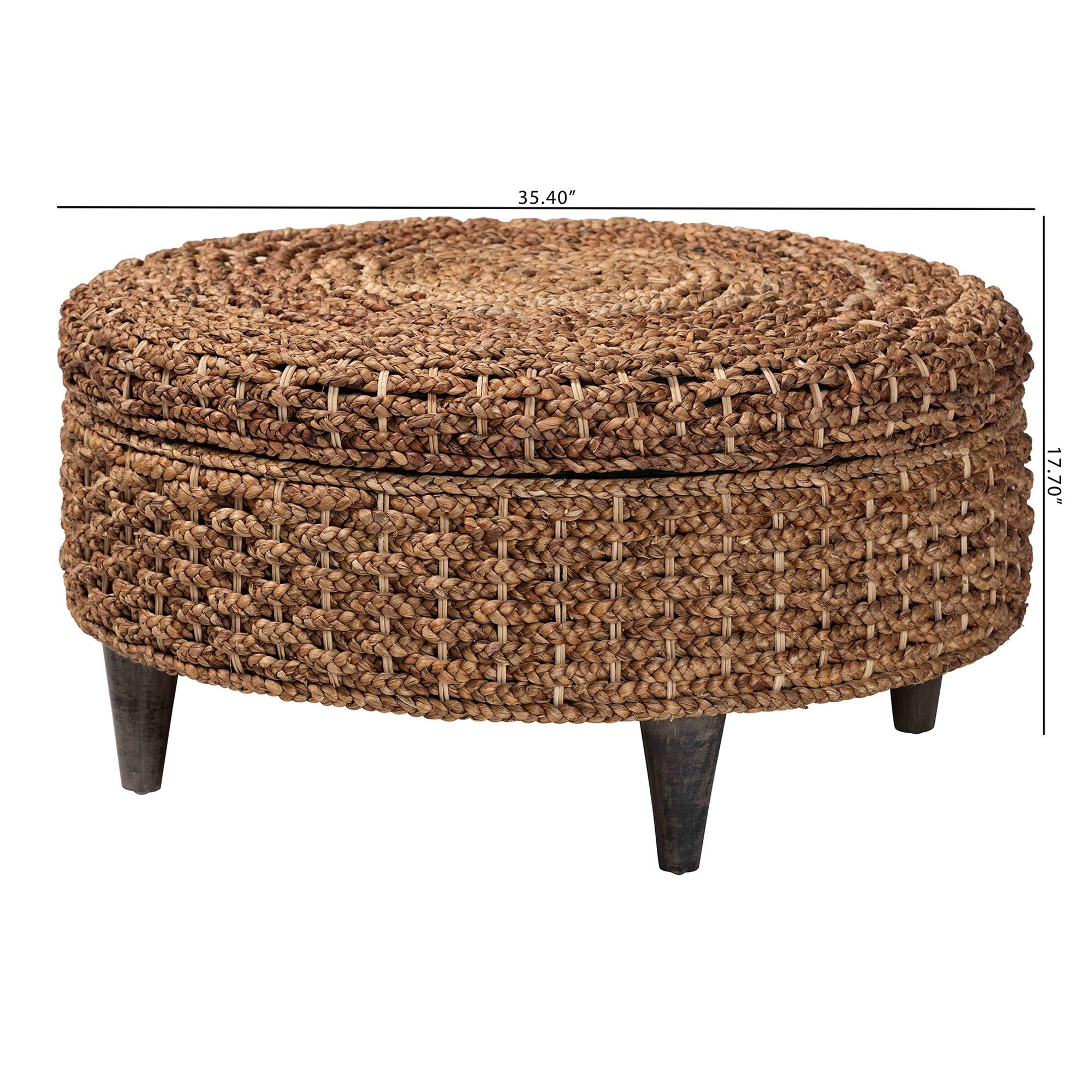 Bali & Pari Bailey Handwoven Seagrass Storage Ottoman