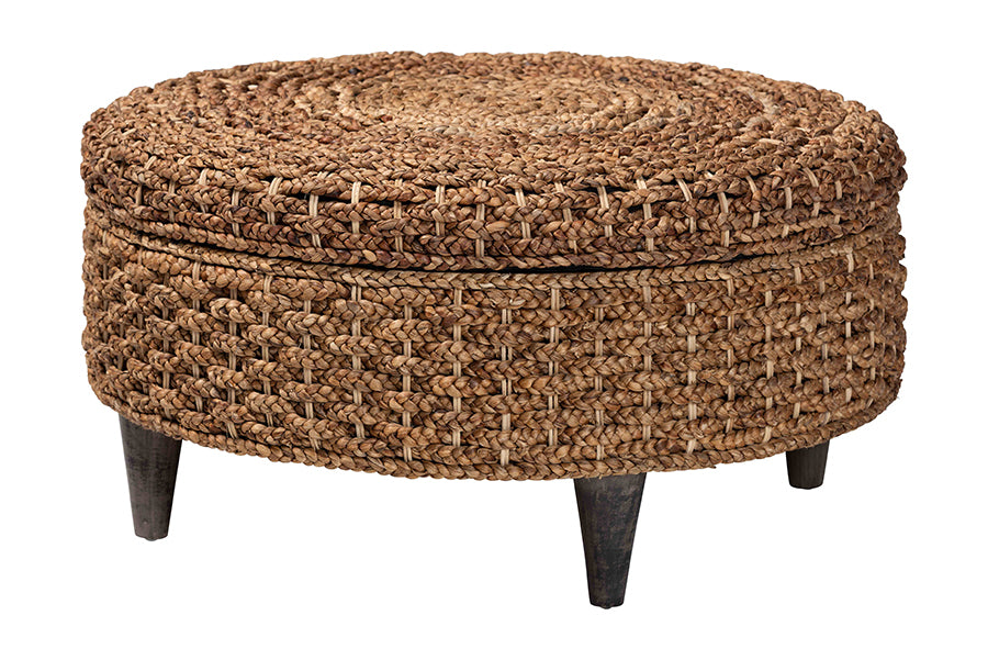 Bali & Pari Bailey Handwoven Seagrass Storage Ottoman