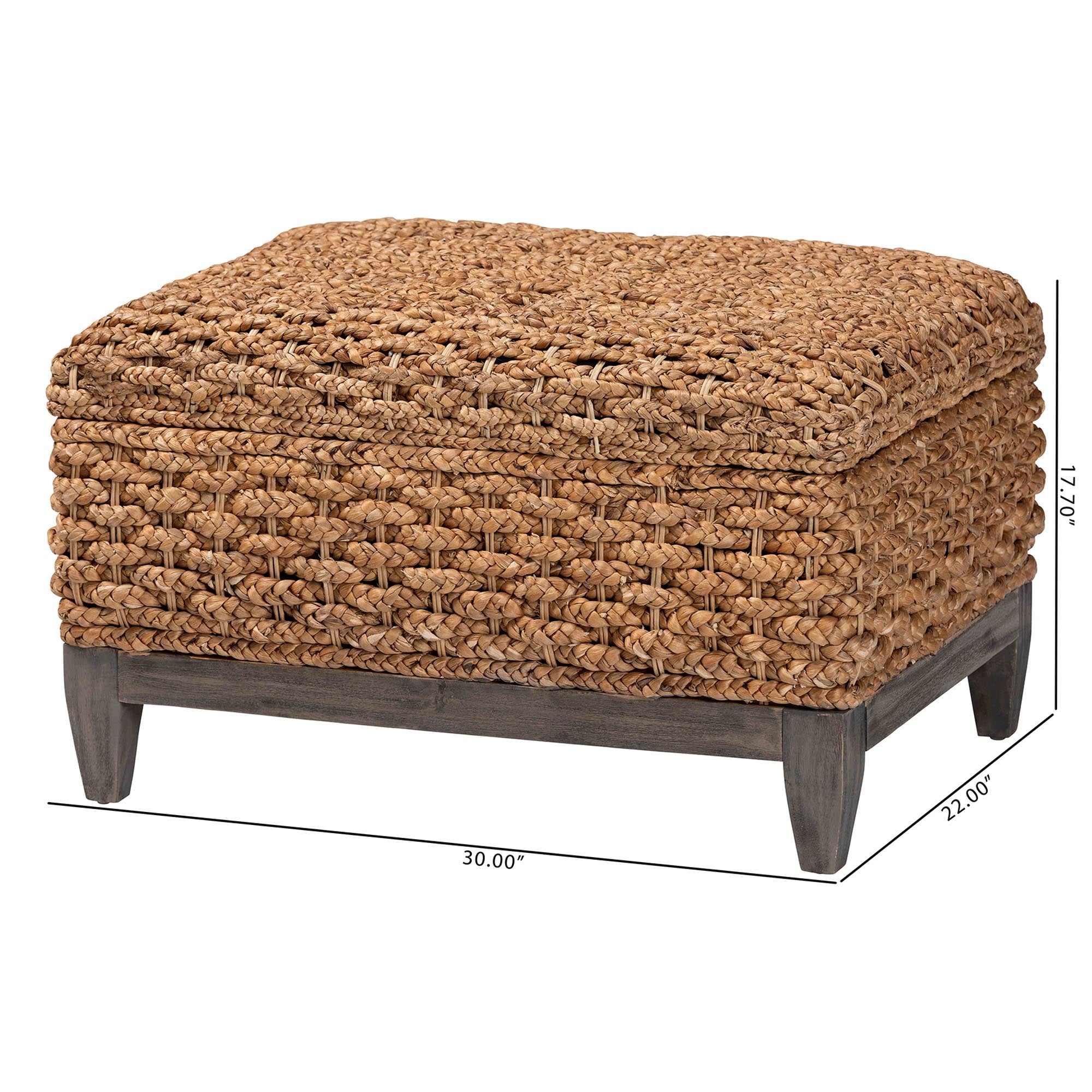 Bali & Pari Bailey Handwoven Seagrass Storage Ottoman