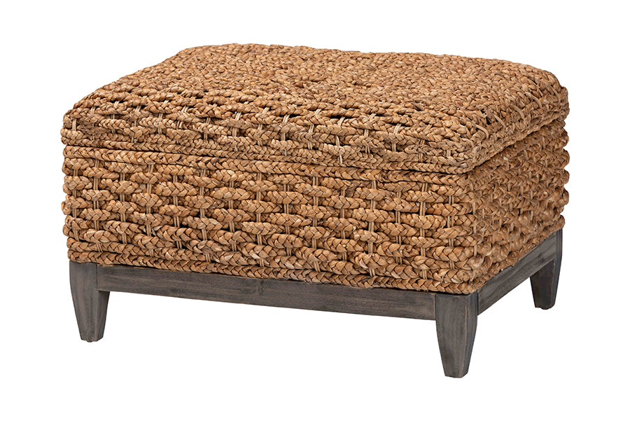 Bali & Pari Bailey Handwoven Seagrass Storage Ottoman