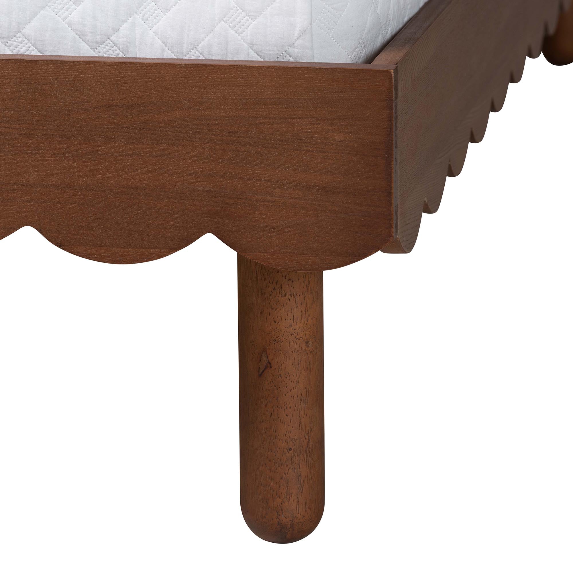 Orianthe Scalloped Platform Bed with Woven Rattan