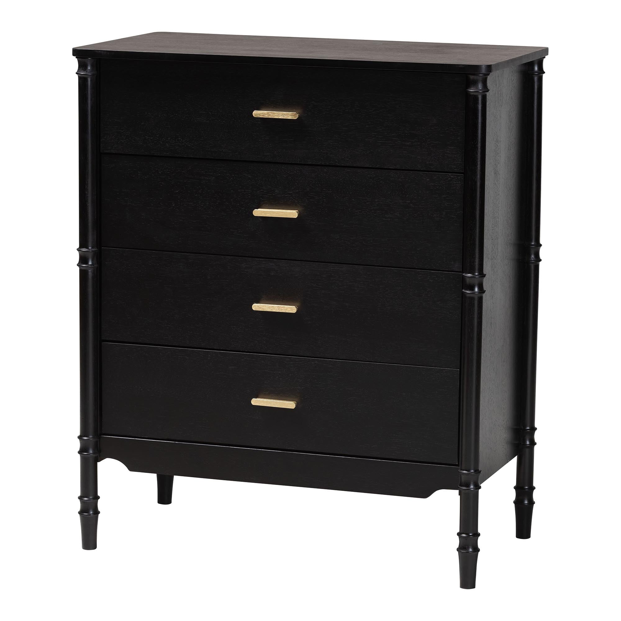 Marisela Wood Chest of Drawers with Handles 4-Drawer Vertical Storage Dresser
