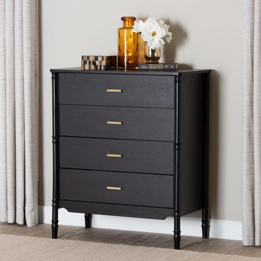 Marisela Wood Chest of Drawers with Handles 4-Drawer Vertical Storage Dresser