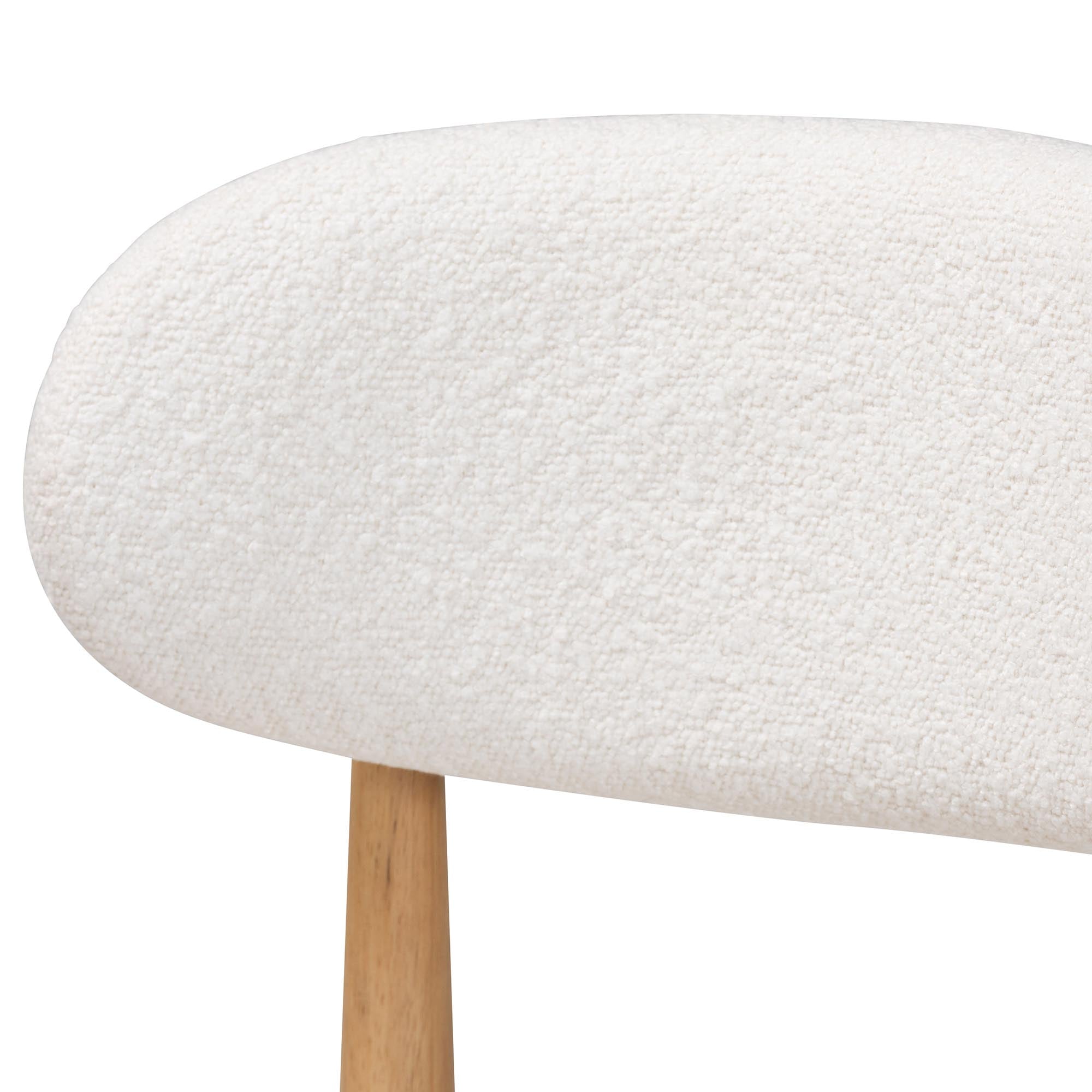 Wattsu 5-Piece Dining Set - Solid Wood Rectangular Table with Boucle Upholstered Chairs, Mid-Century Modern Dining Furniture for Kitchen or Dining Room, and